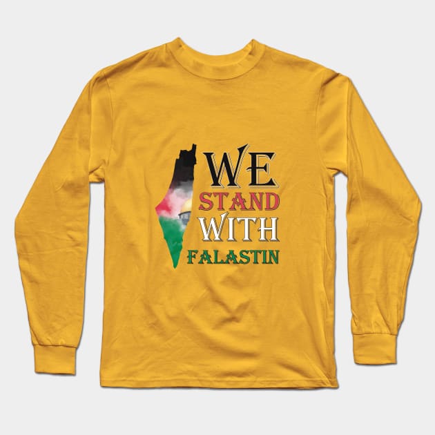 We Stand With Palestine Long Sleeve T-Shirt by mutarek